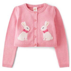 Gymboree Girls Embroidered Bunny Cardigan - Garden Party - pink